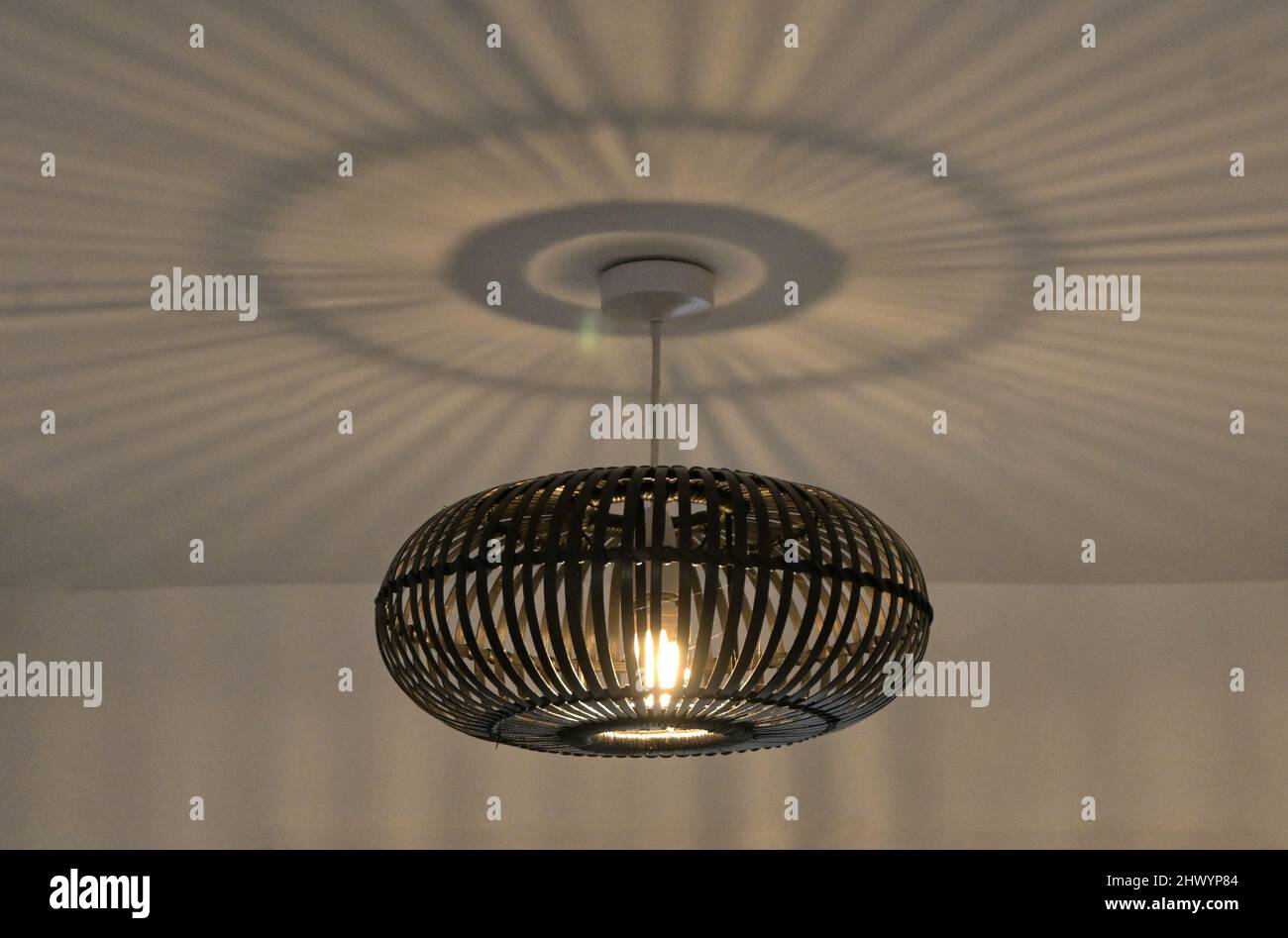 modern black ceiling lampshade Stock Photo Alamy