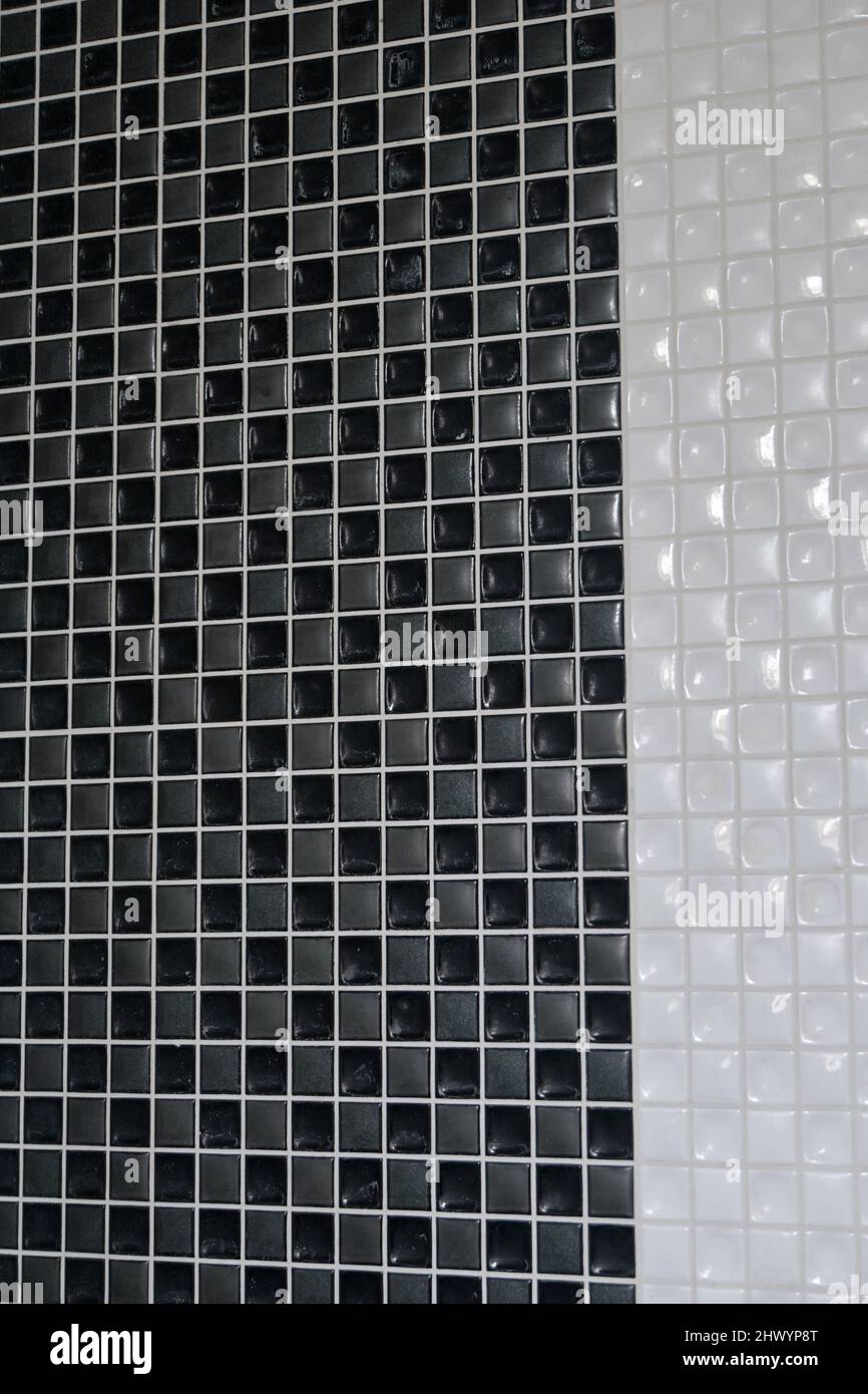 black white and grey bathroom wall tiles Stock Photo - Alamy