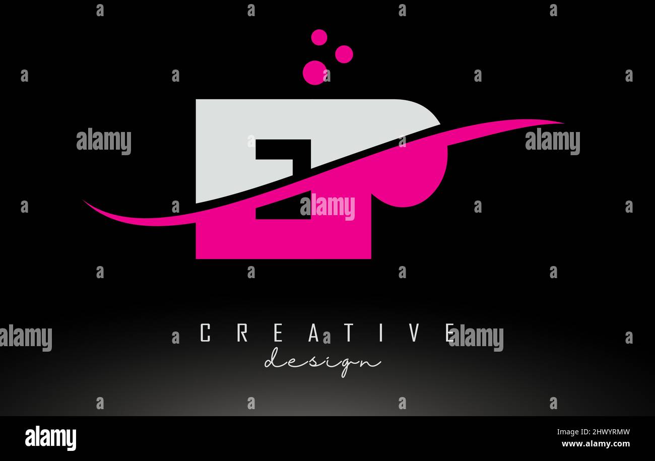 EP E P white and pinkLetter Logo with White Swoosh, dots and curved ...