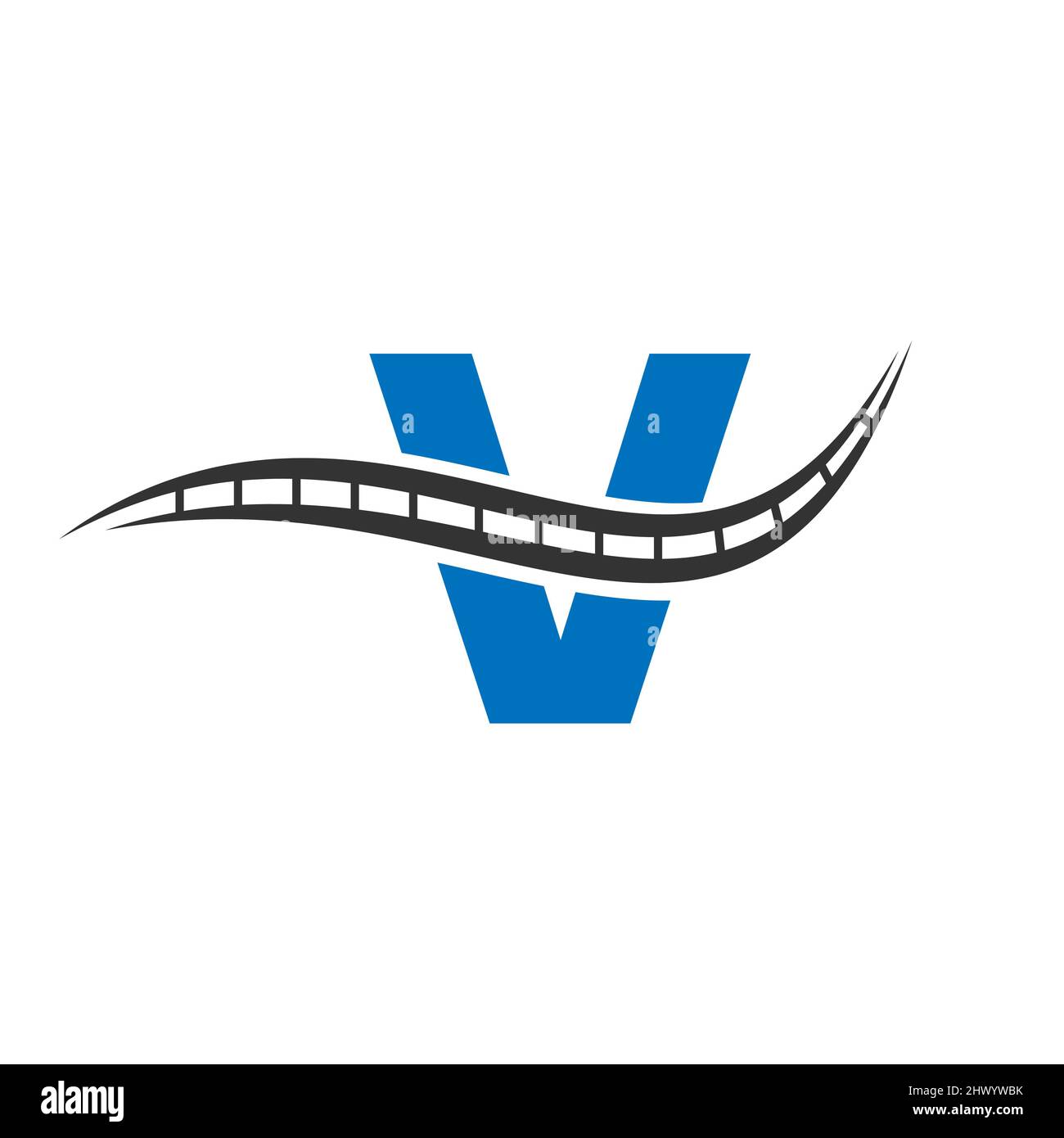 Transport logo with V letter concept. V letter Road logo design Stock ...