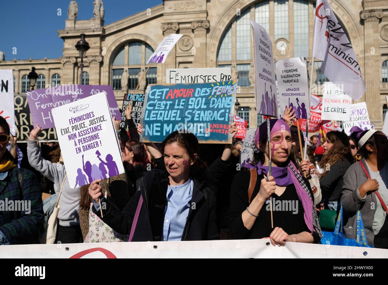 Great success in Paris for the International Women's Rights Day Stock Photo