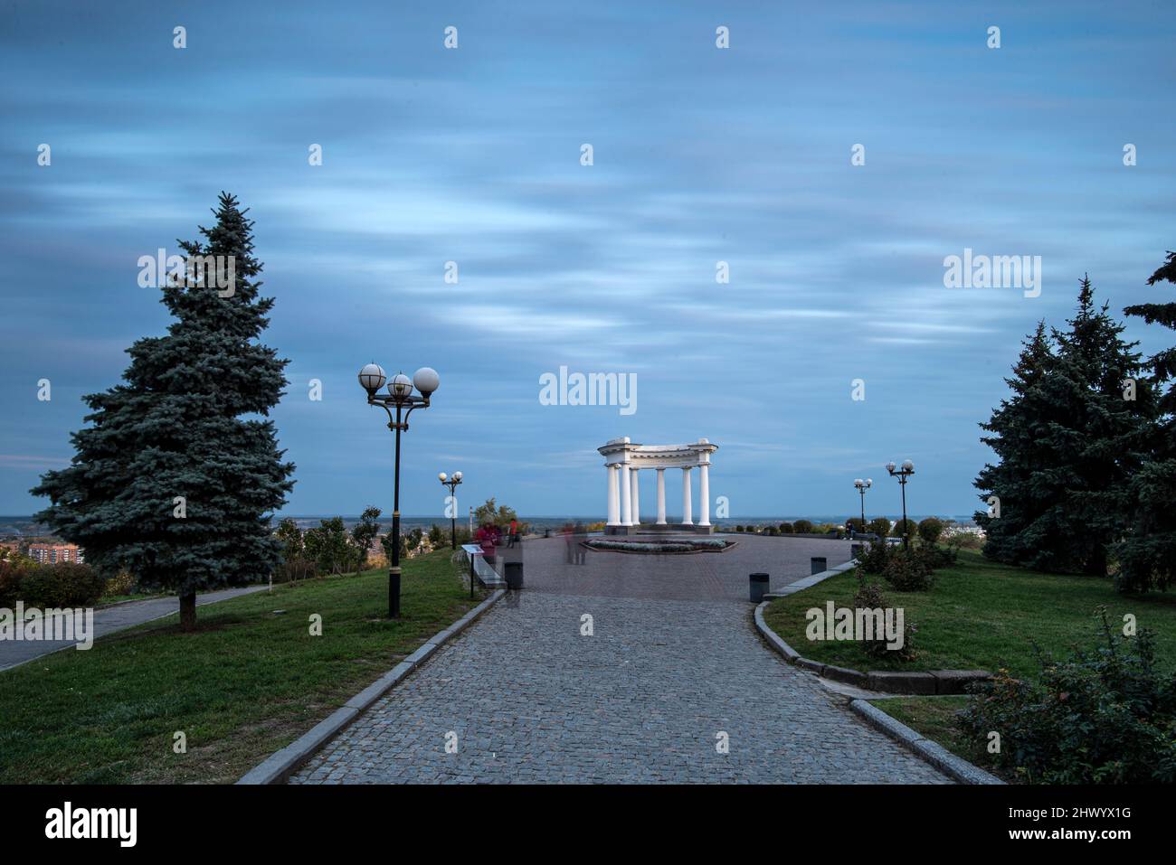 Scenic Evening View of Poltava City In Ukraine Stock Photo