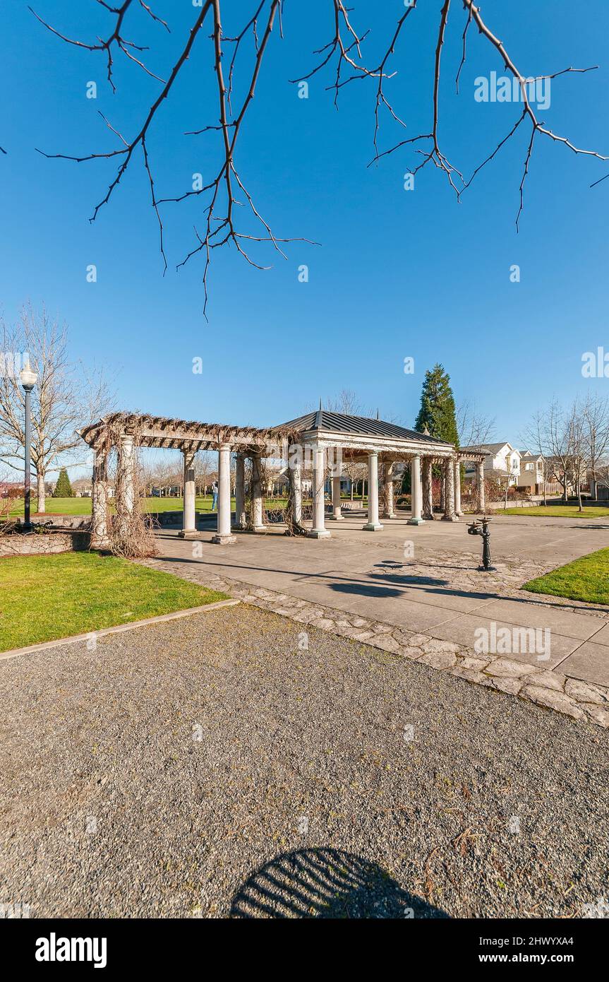 Central Park with classical gazebo in Hillsboro, Oregon Stock Photo Alamy