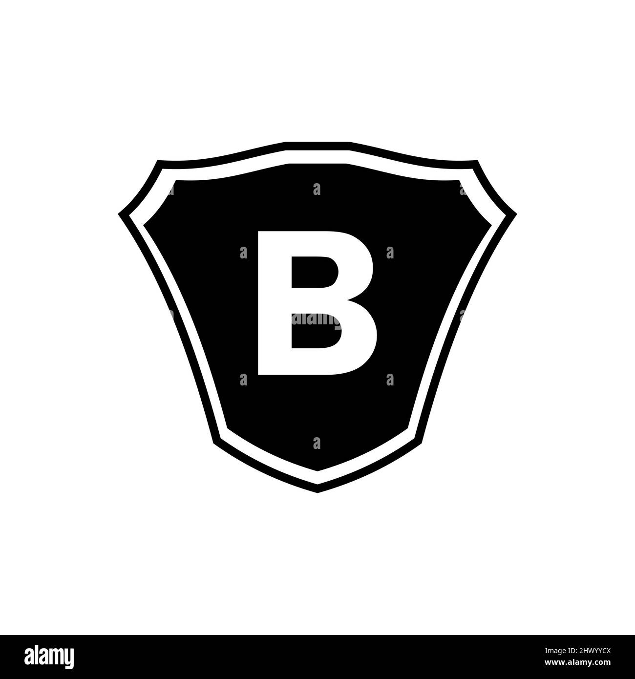 Shield emblem letter B logo template. Letter B shield logo, Premium ...