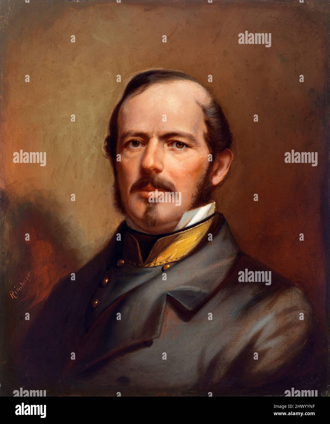 Portrait of  the Confederate General, Joseph E Johnston (1807-1891) by Benjamin Reinhart, oil on artist board, c. 1860-61 Stock Photo