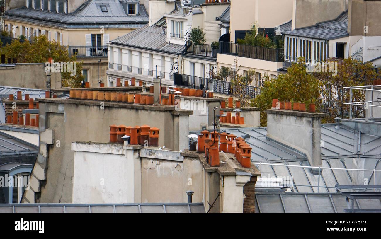 Roofs of Paris (France) Stock Photo