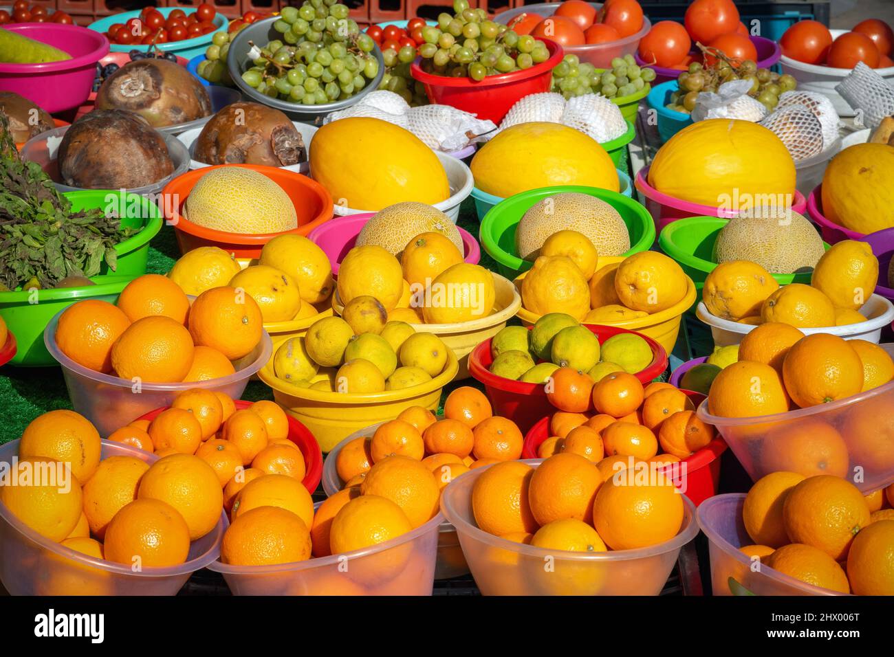 Fresh fruits on display at a grocery store in London Stock Photo - Alamy