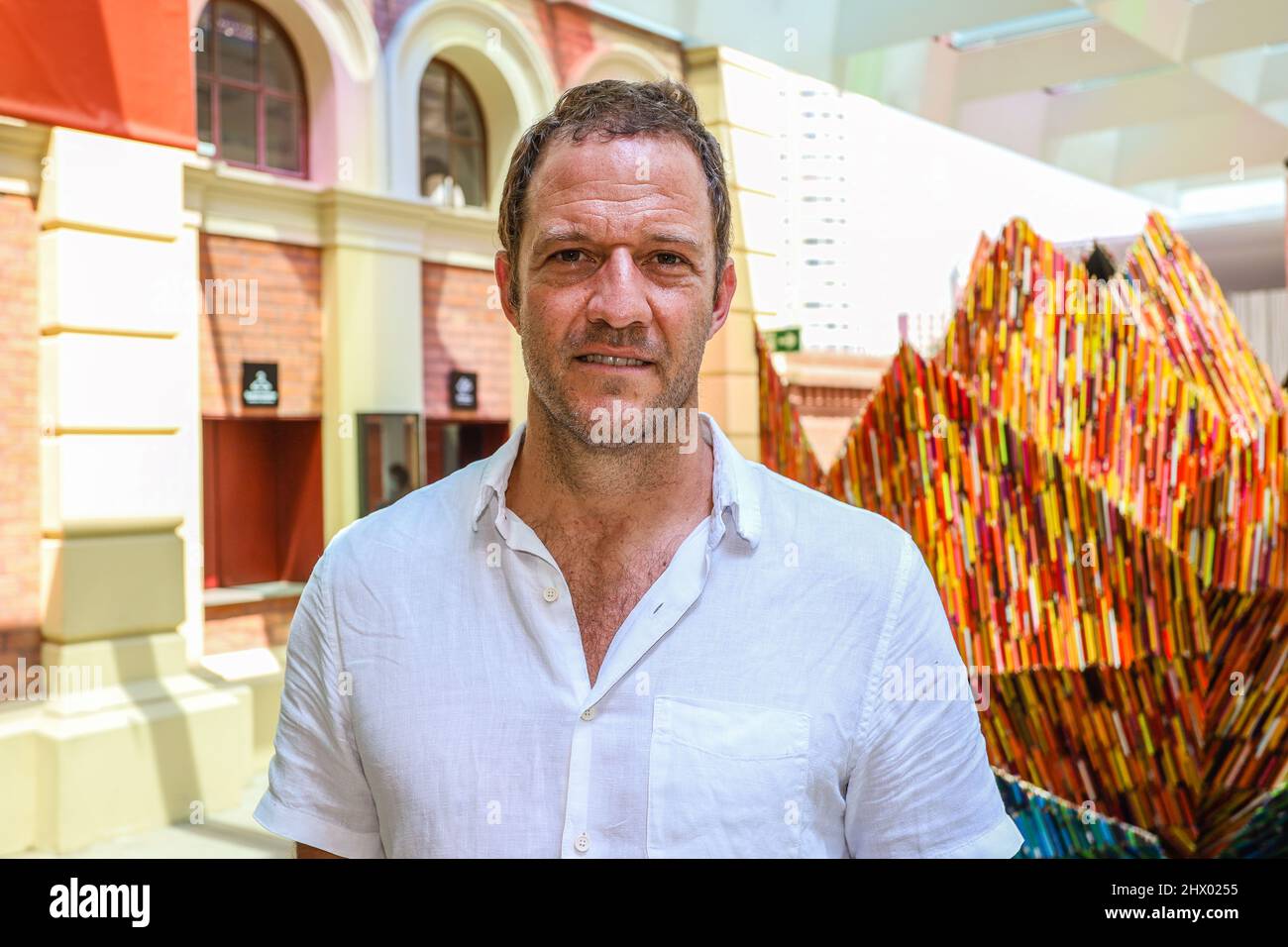 São Paulo, 8/03/2022, Erick Mafra during the opening of the exhibition The  most creative pencil in the world by Faber Castell at the Museum of the  Portuguese language in downtown São Paulo