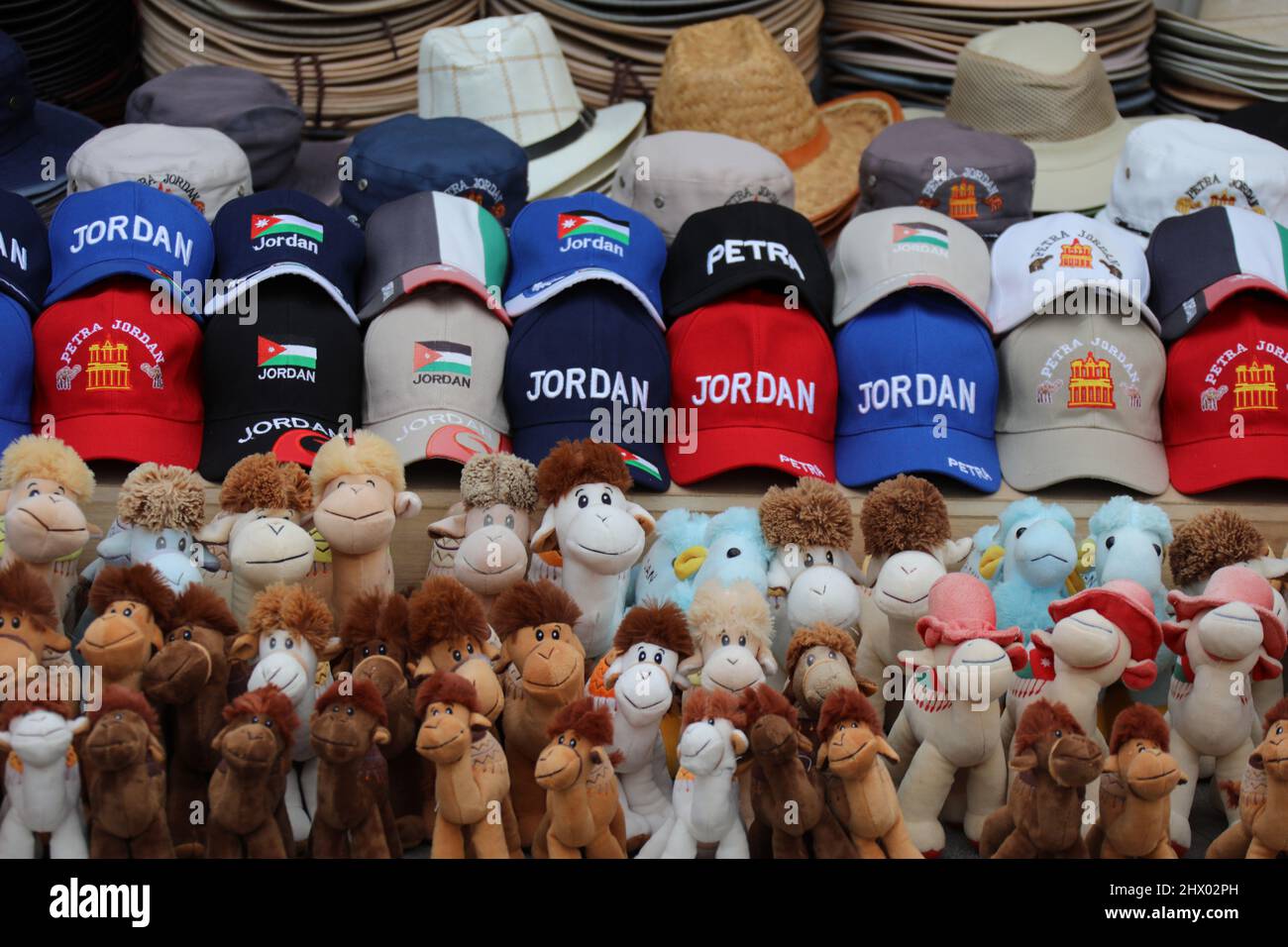 Souvenir stall in Jordan Stock Photo
