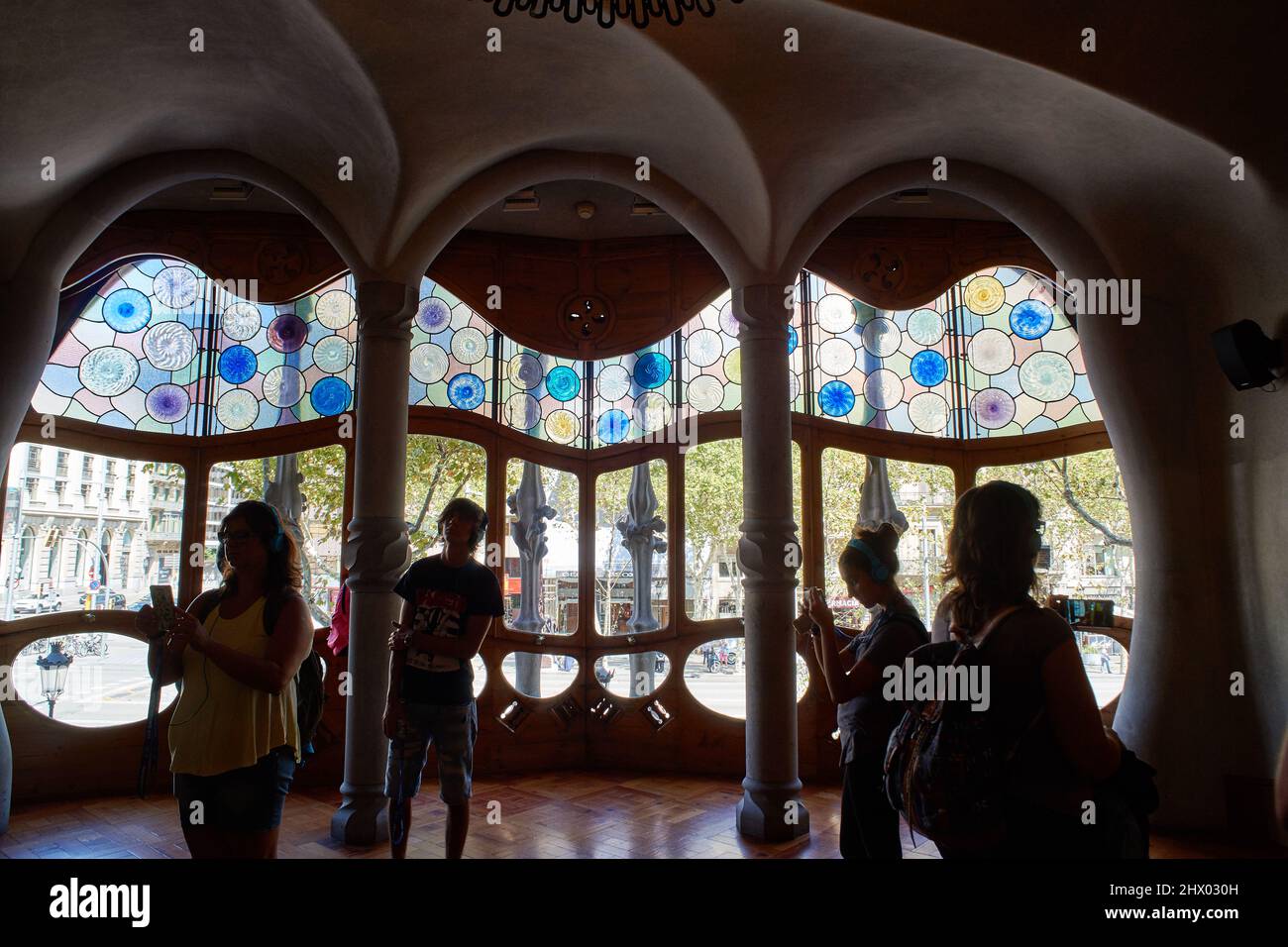 Mallorca, Spain, August 2017: main living room inside the Casa Batlló designed by designed by Antoni Gaudí Stock Photo