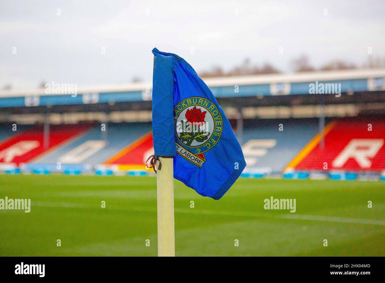 Blackburn Rovers corner flag Stock Photo Alamy