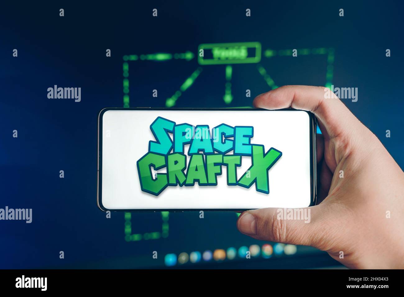 Russia Moscow 25.12.2021 Logo of Space Craft.Blockchain nft ethereum  cryptocurrency strategy game in laptop,mobile phone.Man playing for crypto  coin Stock Photo - Alamy