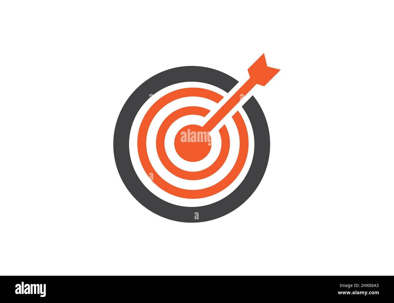 Marketing target vector with O letter. Shot target logo with B letter vector eps Stock Vector