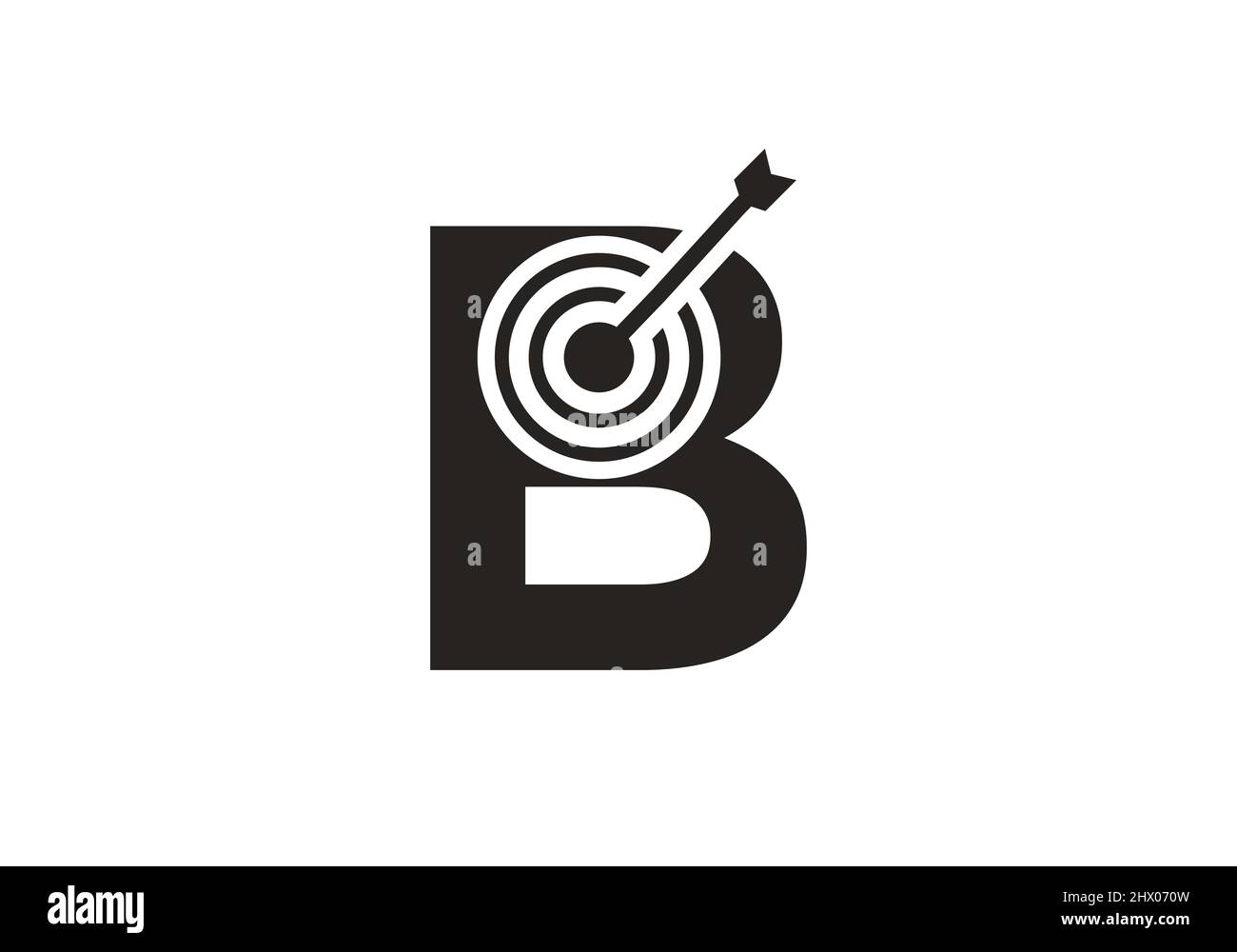 Marketing target vector with B letter. Shot target logo with B letter vector eps Stock Vector