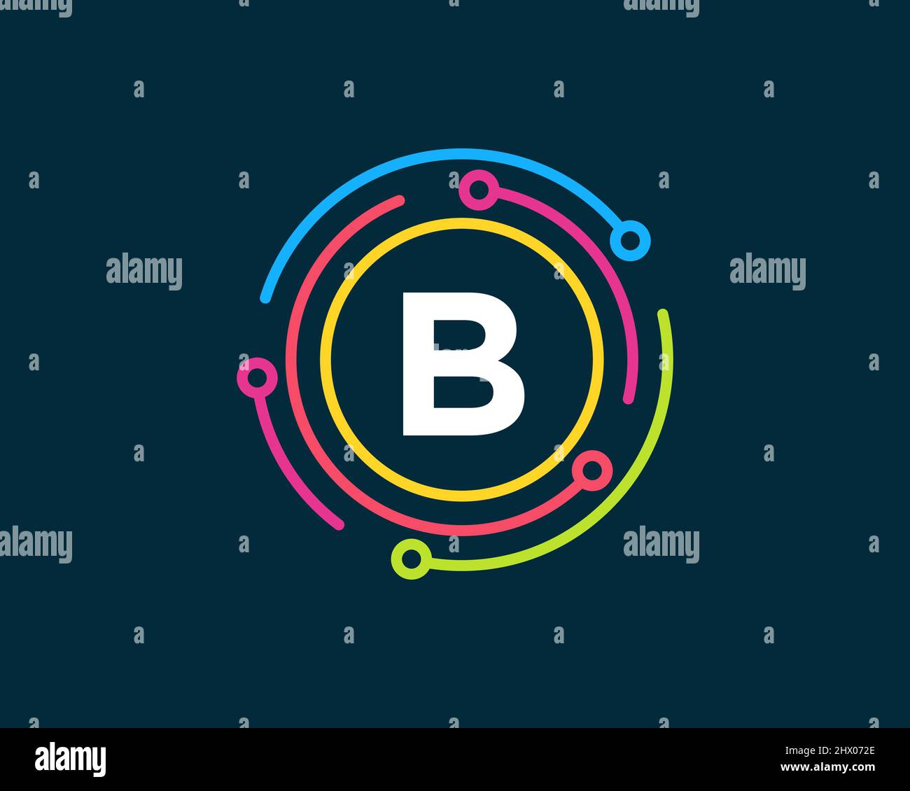 Technology logo design with B letter concept. Letter B technology logo ...