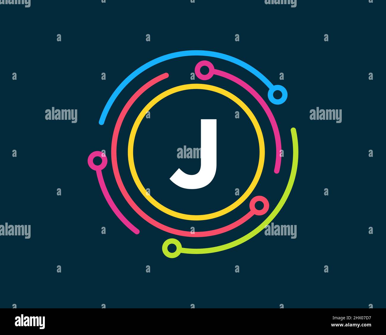 Technology logo design with J letter concept. Letter J technology logo ...