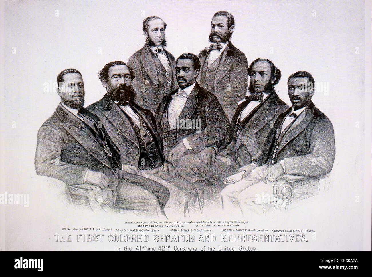 First Colored Senator and Representatives in the 41st and 42nd congress portrait Stock Photo
