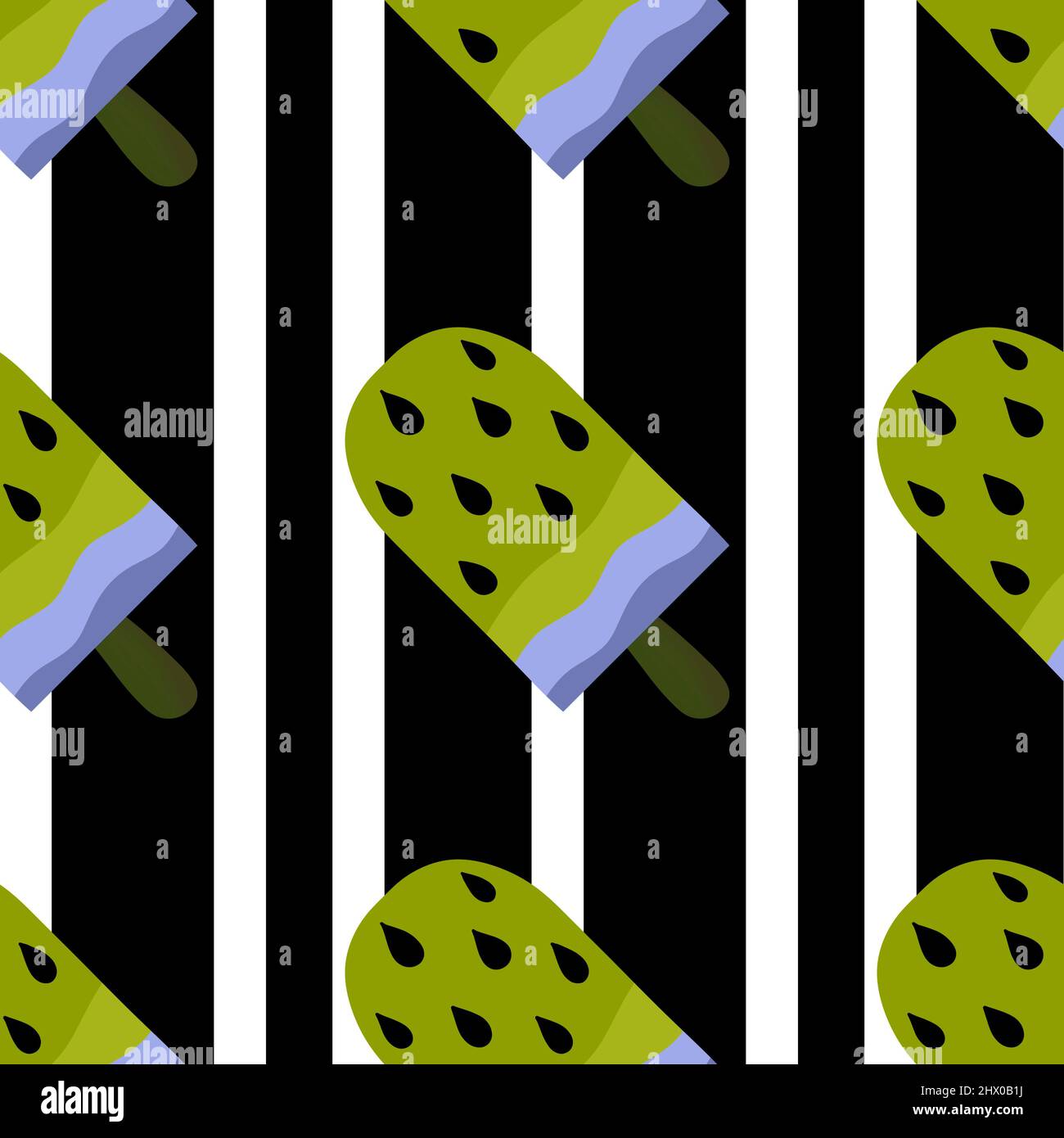 Summer seamless watermelon ice cream pattern for fabrics and packaging ...