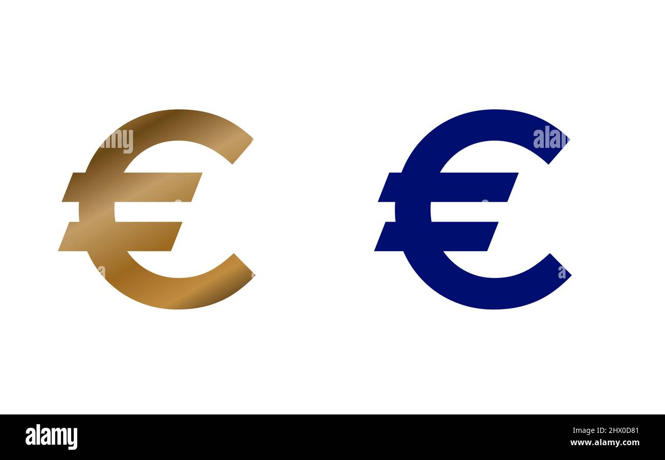 Euro EUR currency in EU symbol on white background isolated logo. Abstract concept 3d illustration. Stock Photo