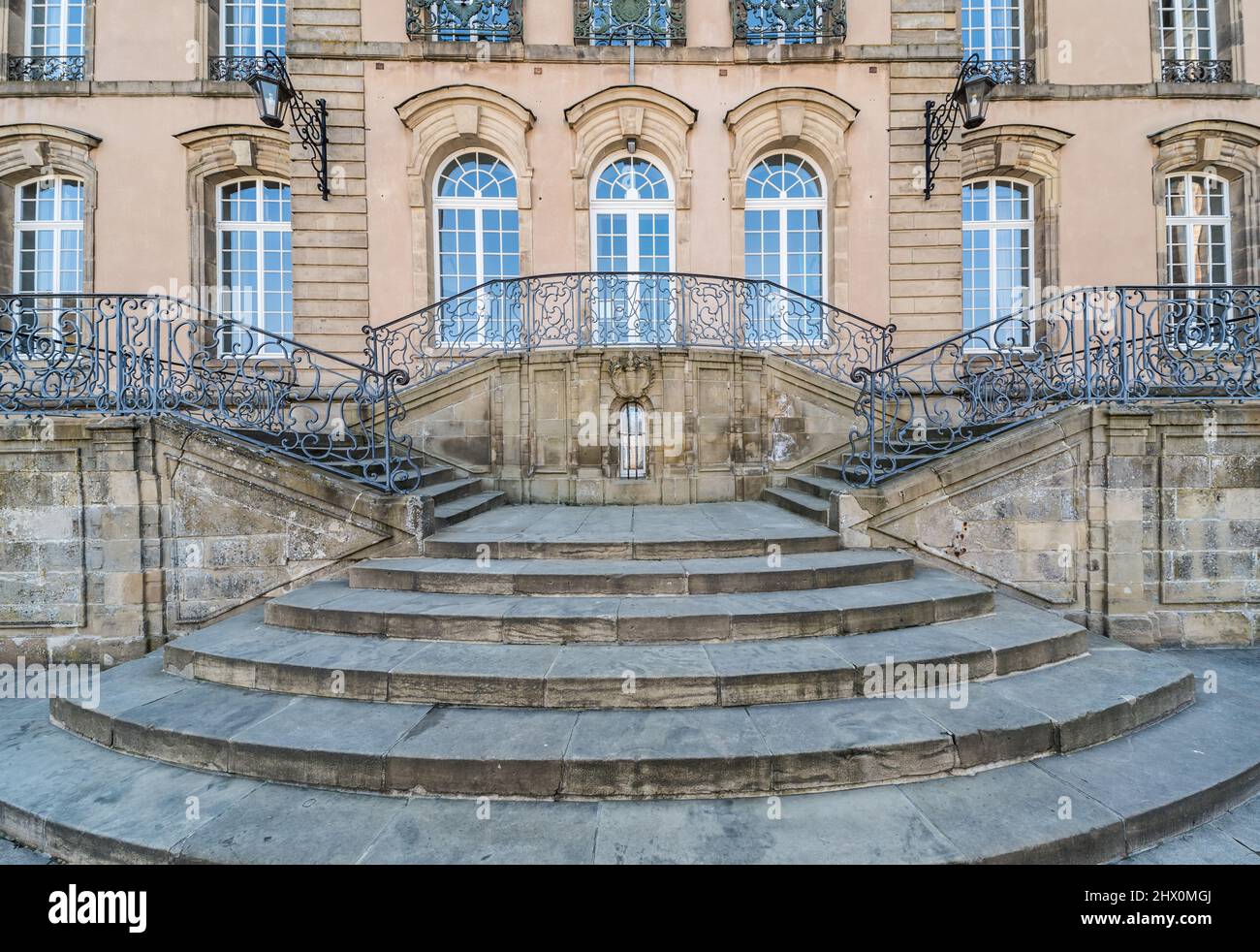 Echternach - The Grand Duchy of Luxembourg - 04 14 2019 - The double stairs  and facade of the Classical Lycee Lycee Classique of Echternach Stock Photo  - Alamy