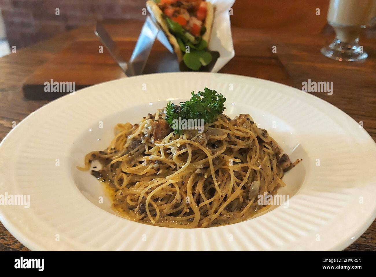 Spaghetti, Italian Food at Cafe, Jakarta, Indonesia Stock Photo Alamy
