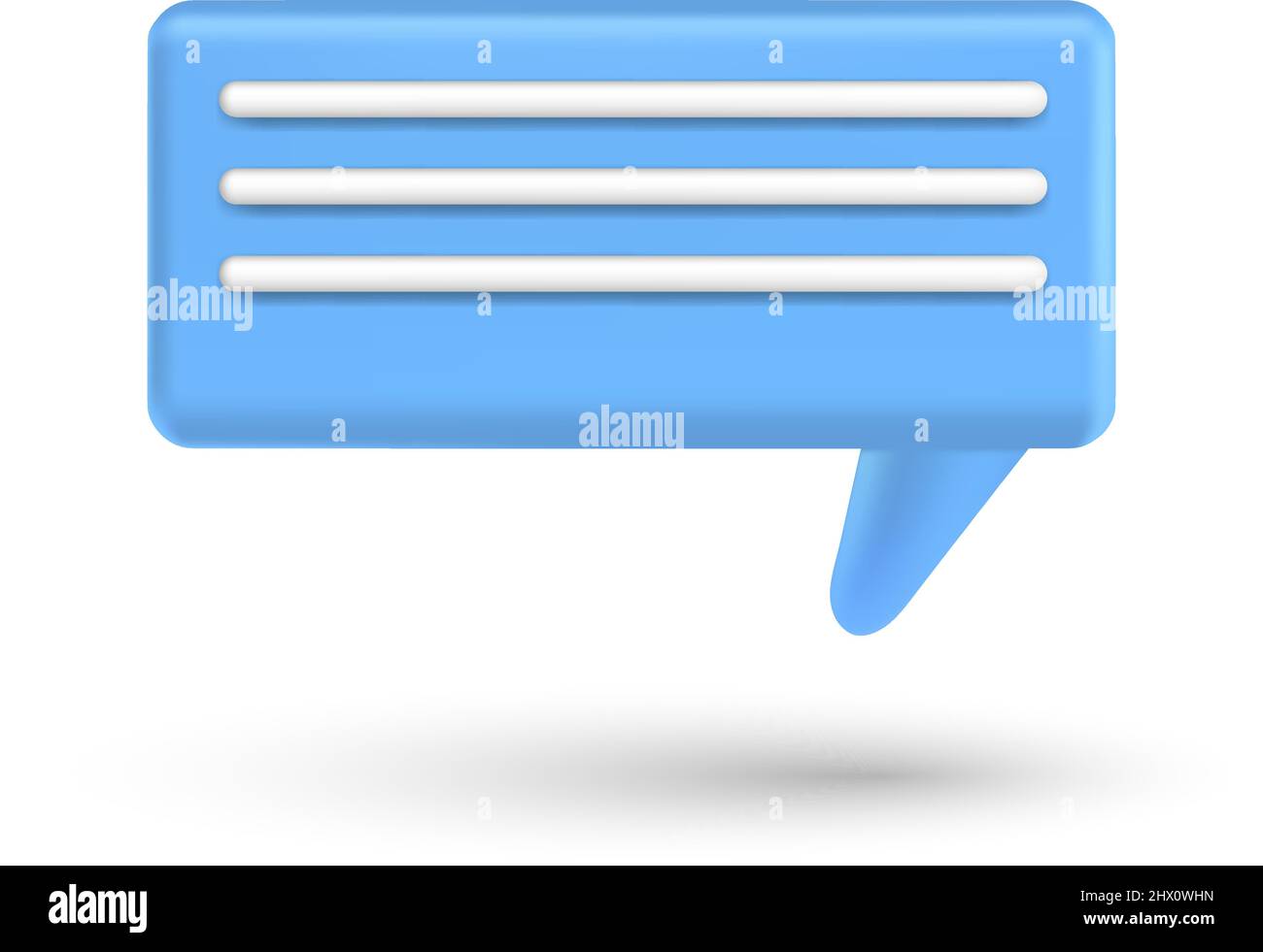 Speech bubble 3d box chat button. Message talk balloon in render style ...