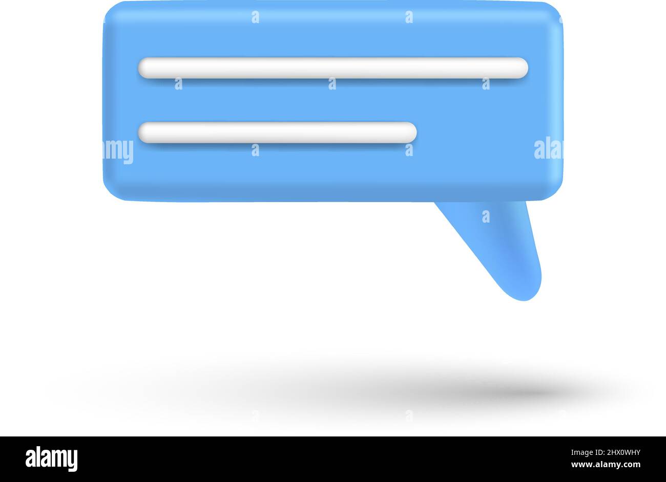 Speech bubble 3d box chat button. Message talk balloon in render style ...