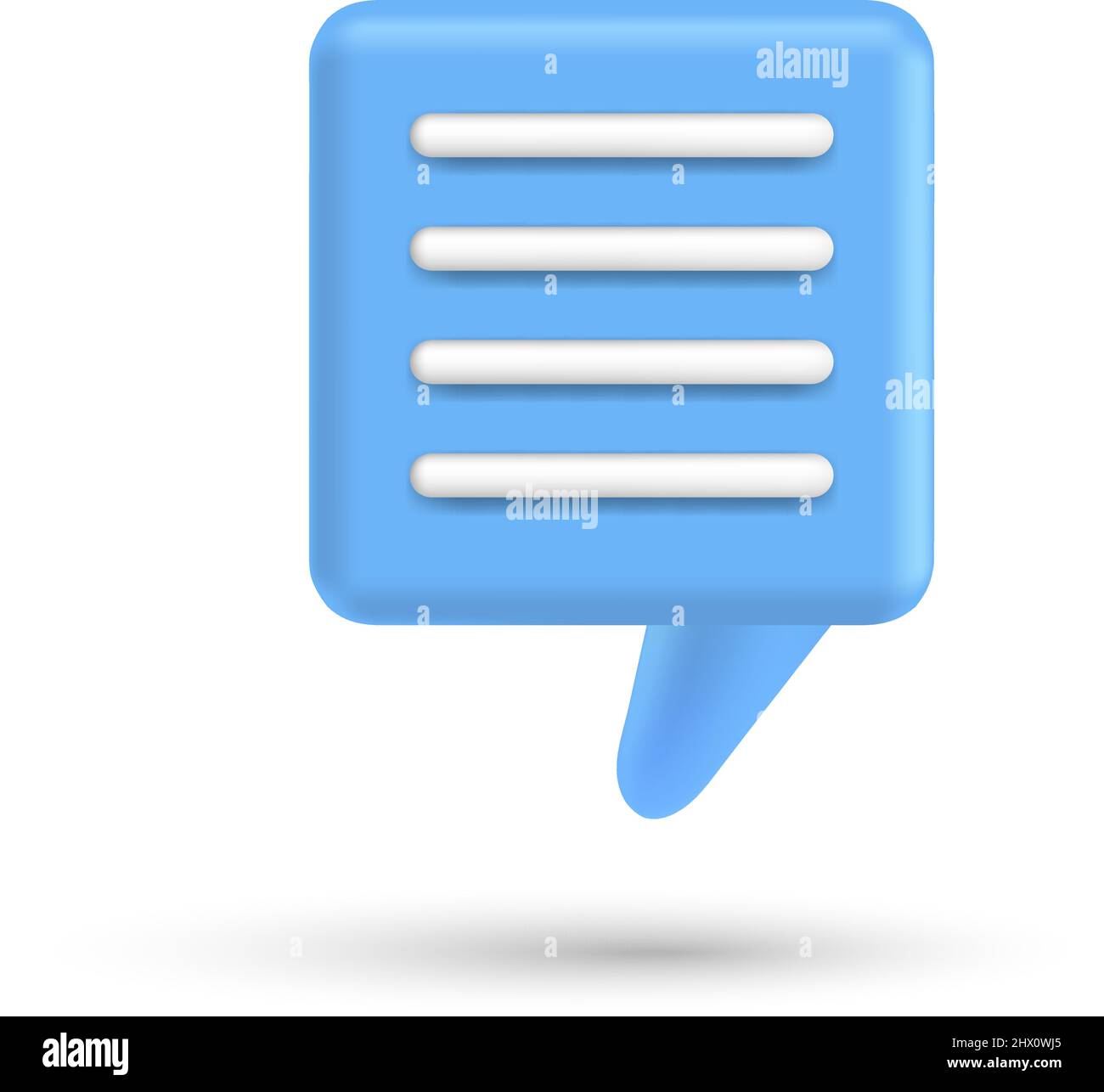 Speech bubble 3d box chat button. Message talk balloon in render style ...
