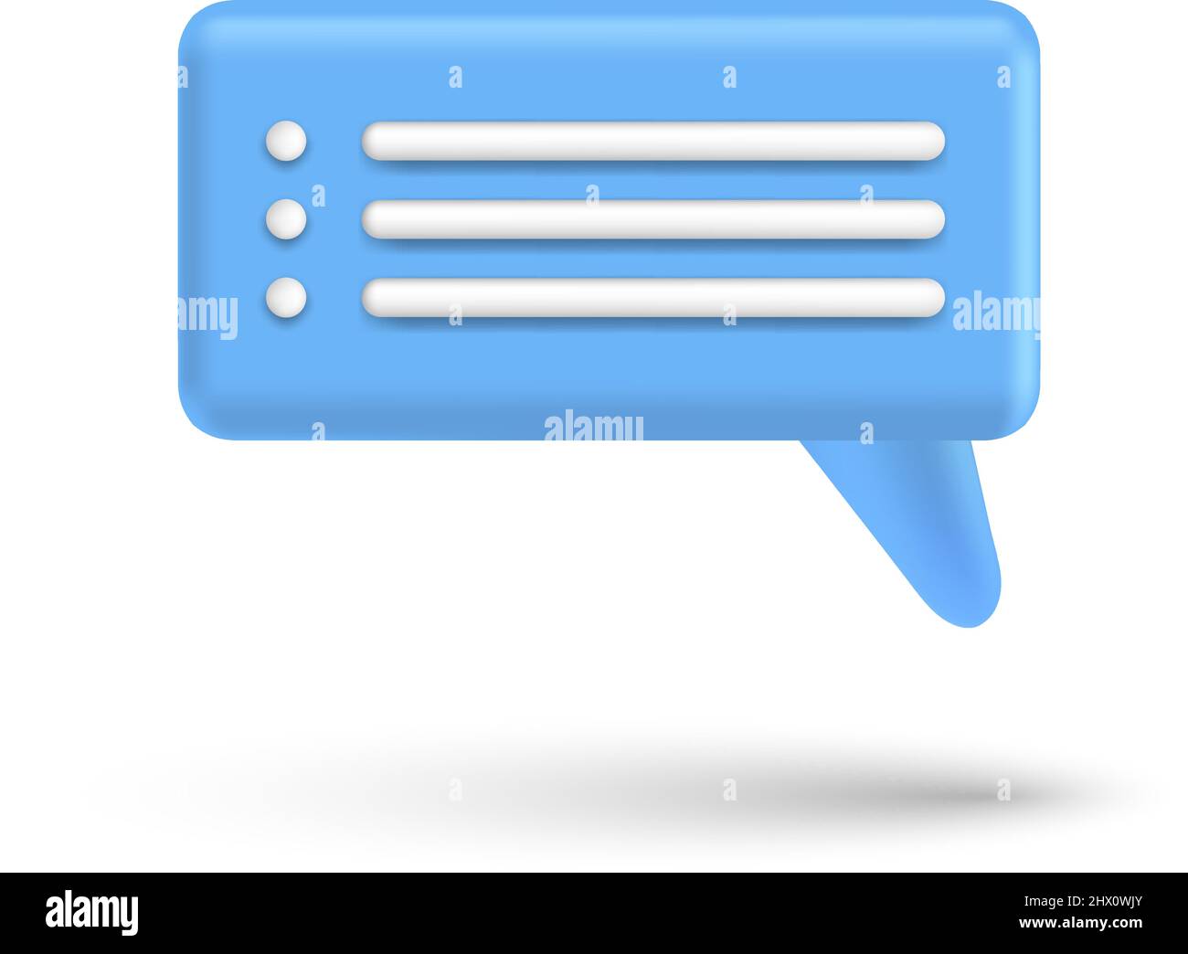 Speech bubble 3d box chat button. Message talk balloon in render style. Vector speak 3d icon illustration Stock Vector