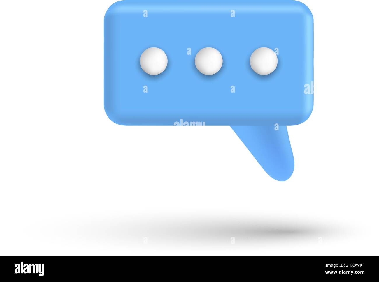 Speech bubble 3d box chat button. Message talk balloon in render style ...