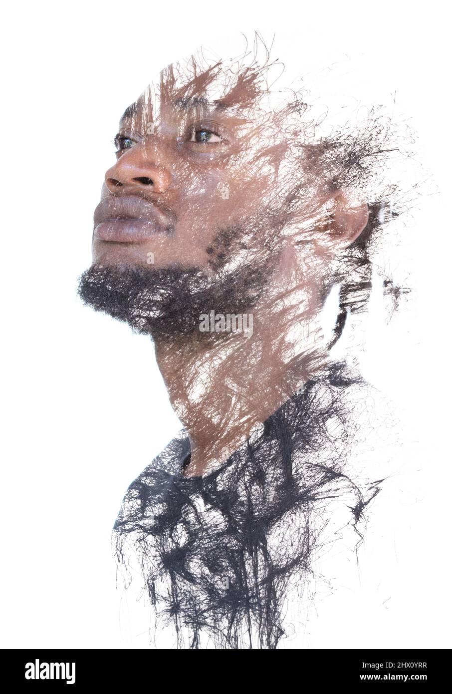 Paintography. A portrait of a man combined with an abstract painting ...