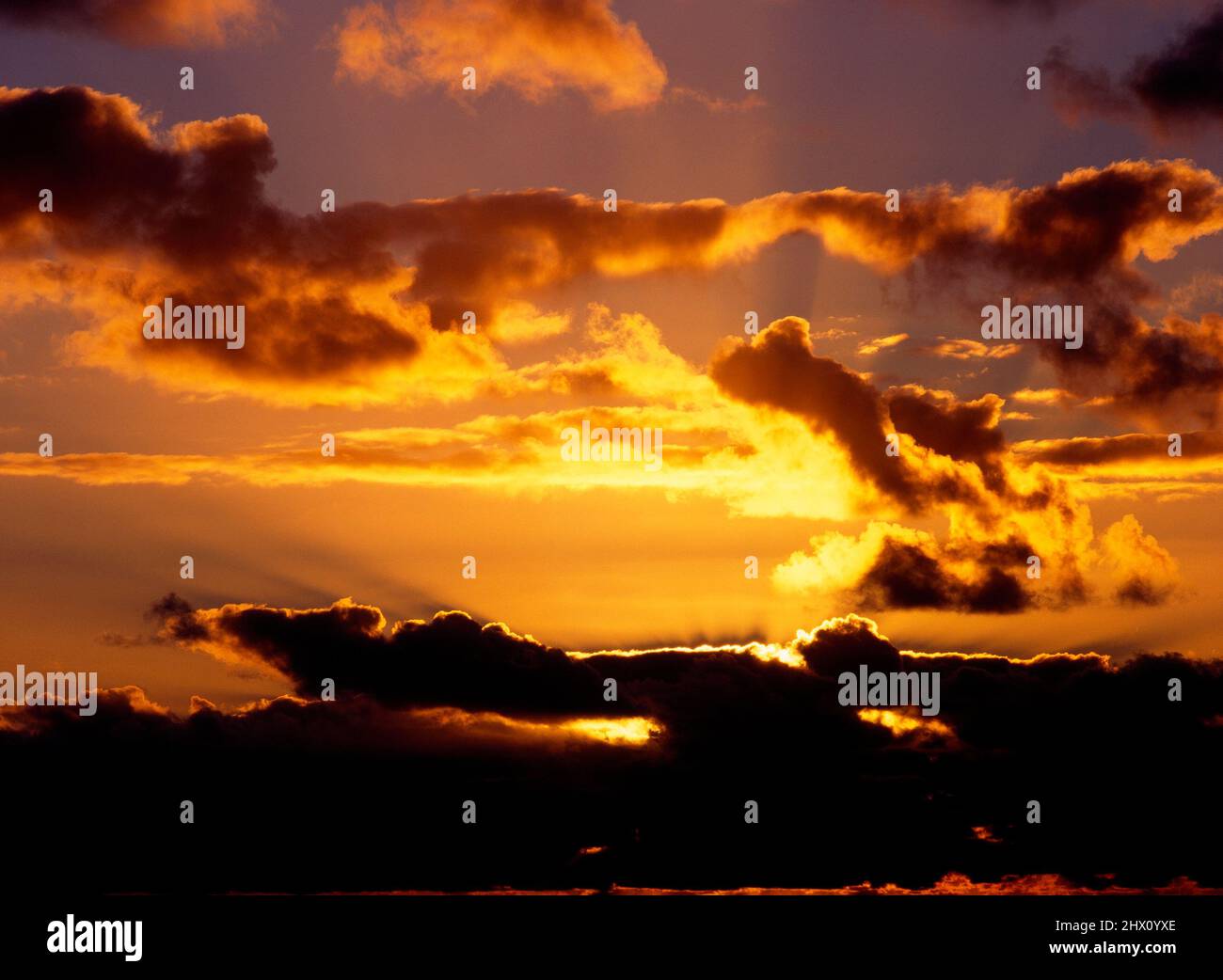 Sunrise cloudy sky Stock Photo