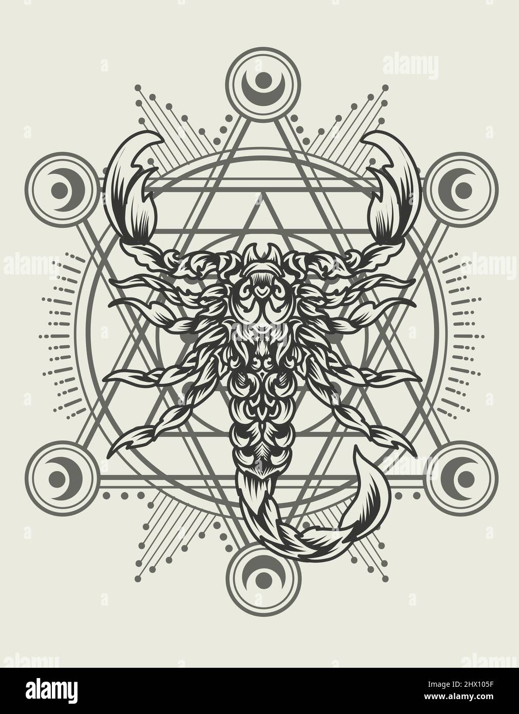 illustration vector spider ornament style Stock Vector