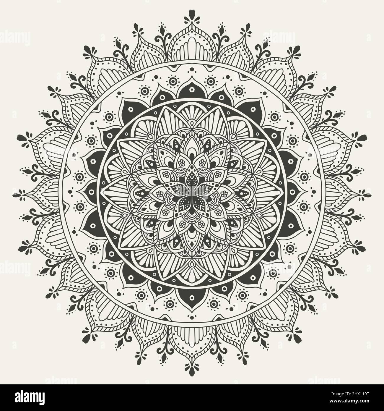 Elegant Circle mandala pattern on white background Stock Vector
