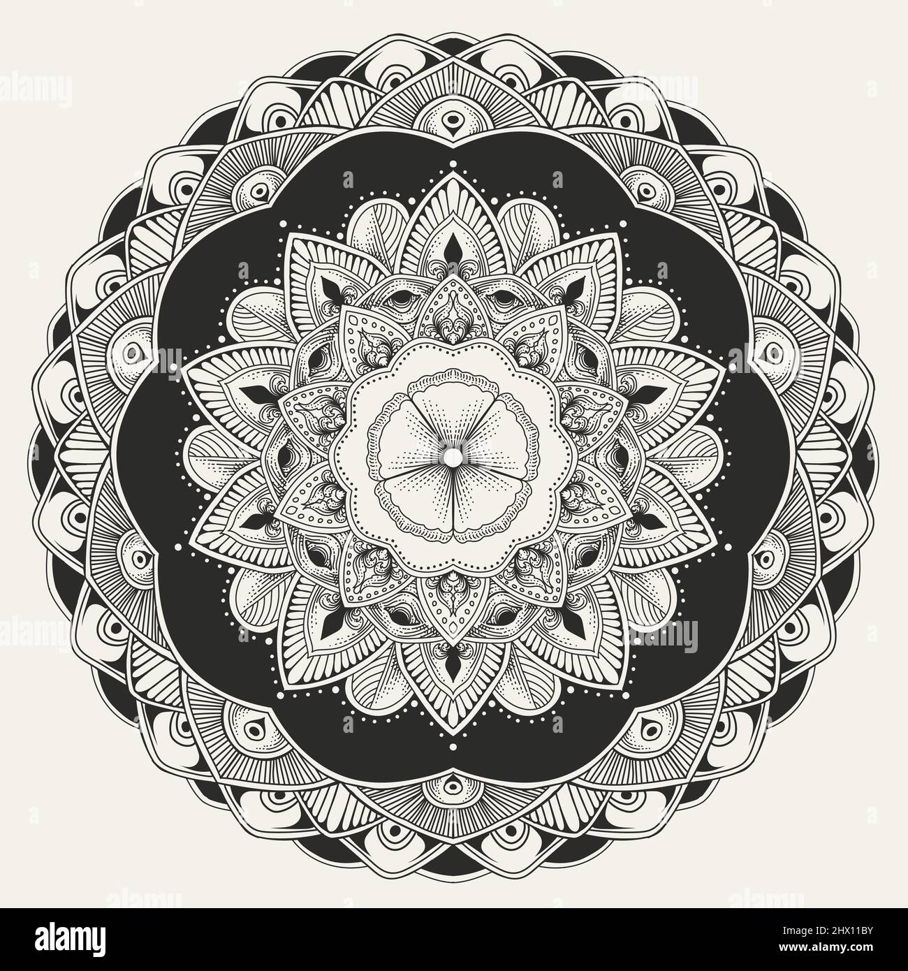 Elegant Circle mandala pattern on white background Stock Vector