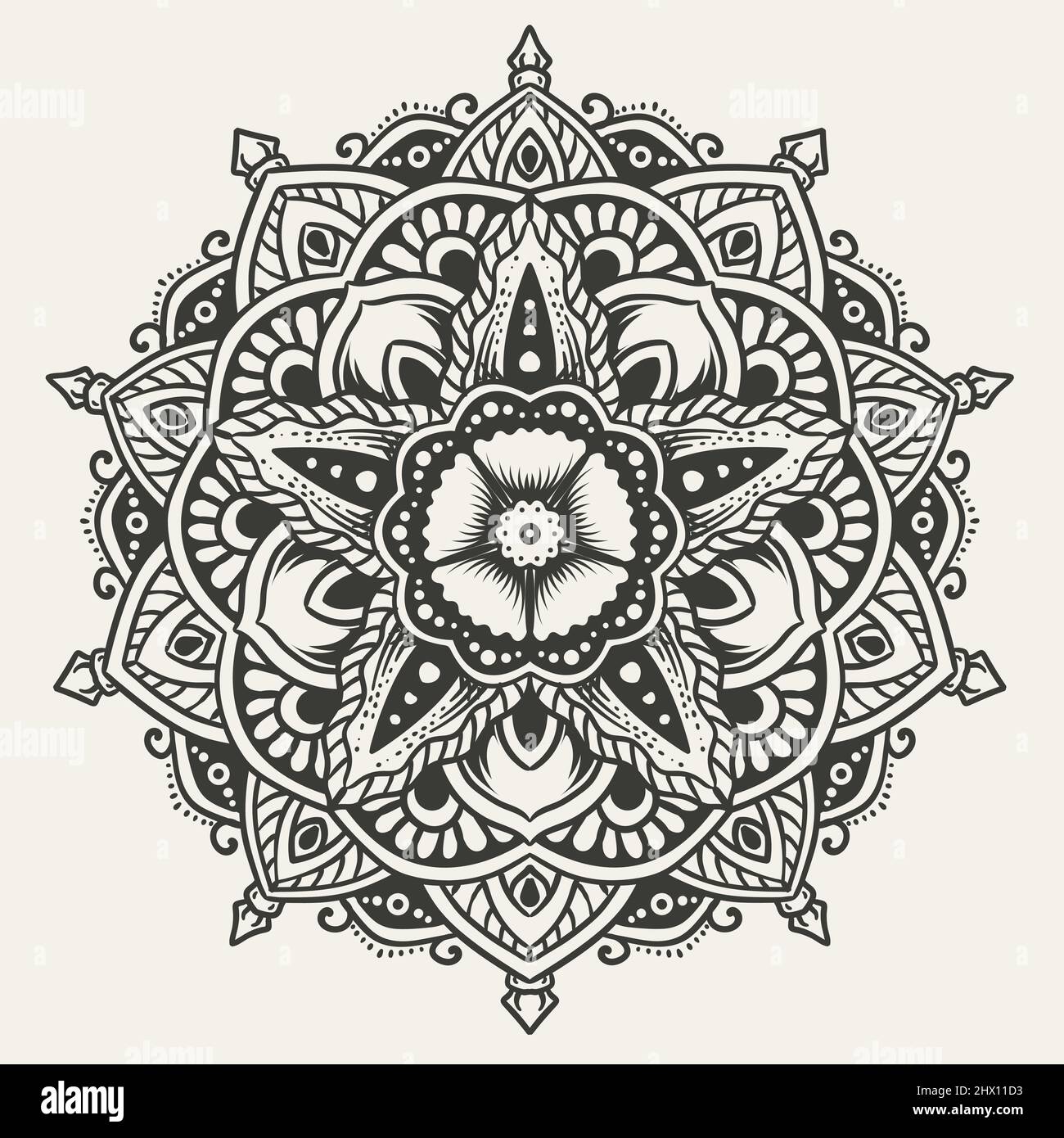 Elegant Circle mandala pattern on white background Stock Vector