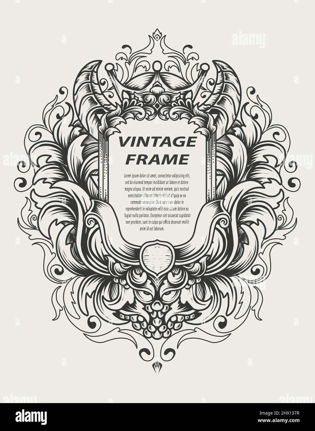 vintage baroque frame with antique ornament Stock Vector Image & Art ...