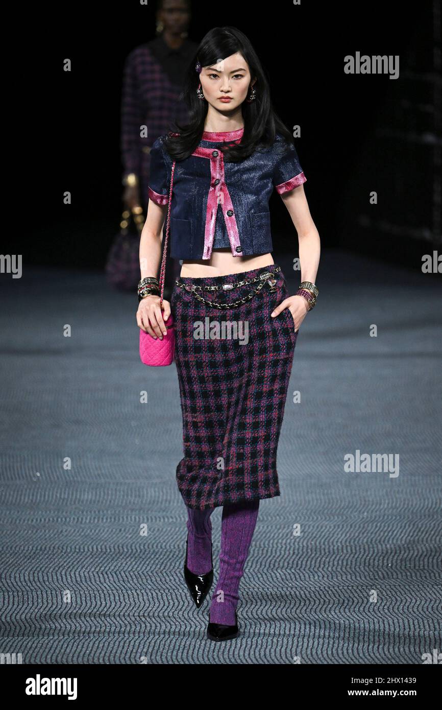 Paris, France, March 8, 2022, A model walks on the runway at the Chanel