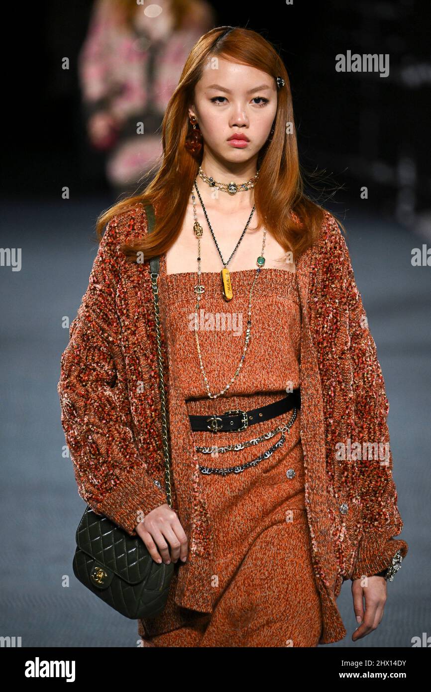 Paris, France, March 8, 2022, A model walks on the runway at the Chanel ...