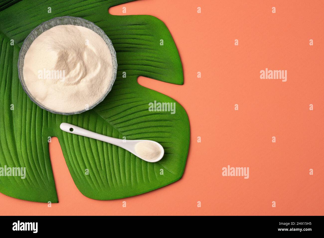 Organic gelatin powder also called hydrolyzed collagen Stock Photo Alamy