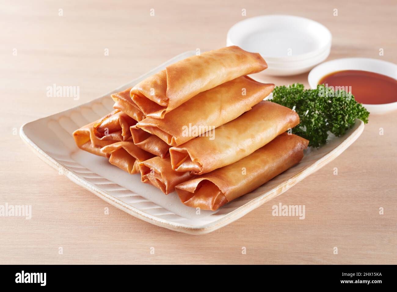 DeepFried Spring Rolls Stock Photo Alamy