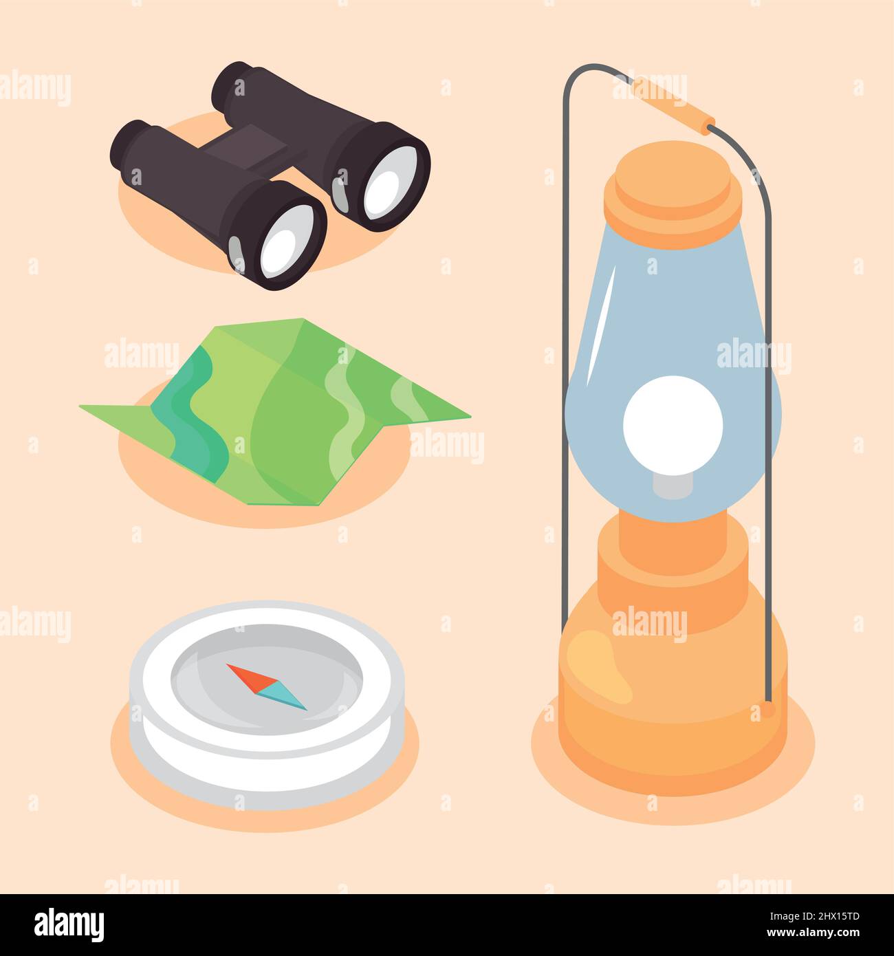 camping equipment icons Stock Vector