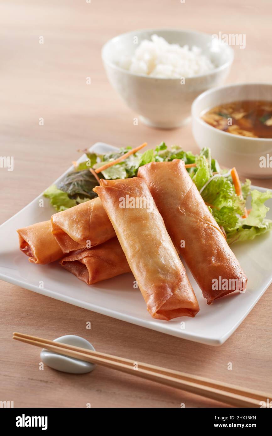 DeepFried Spring Rolls Stock Photo Alamy