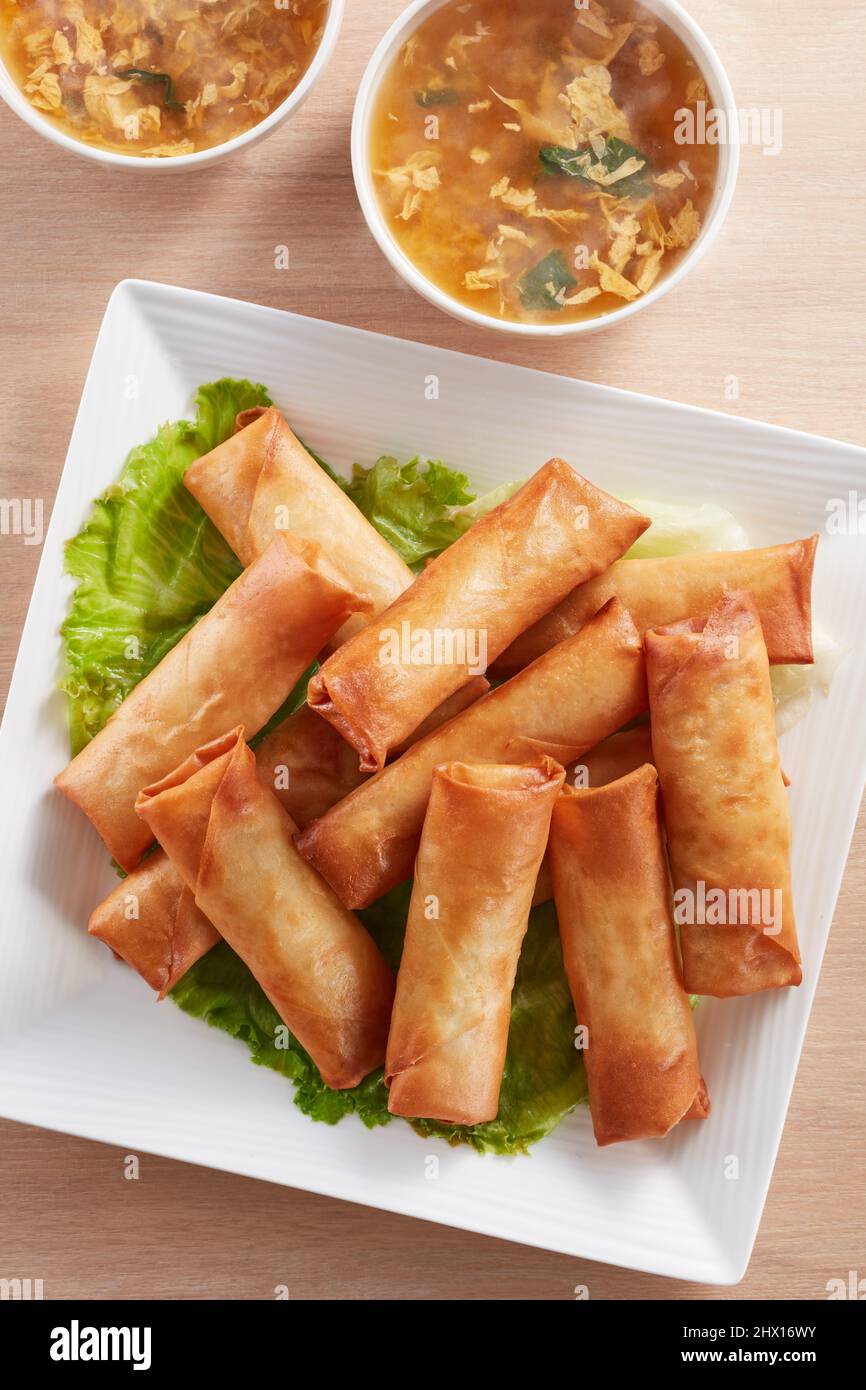 DeepFried Spring Rolls Stock Photo Alamy