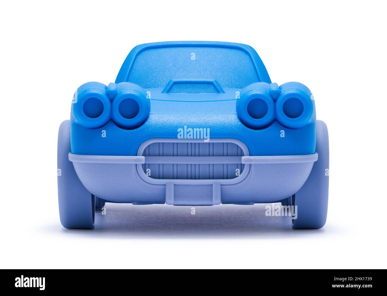 Front View of a Toy Car Cut Out on White. Stock Photo