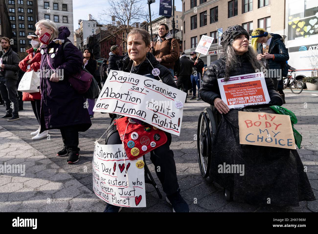 Protesters gathered on International Women's Day to demand abortion
