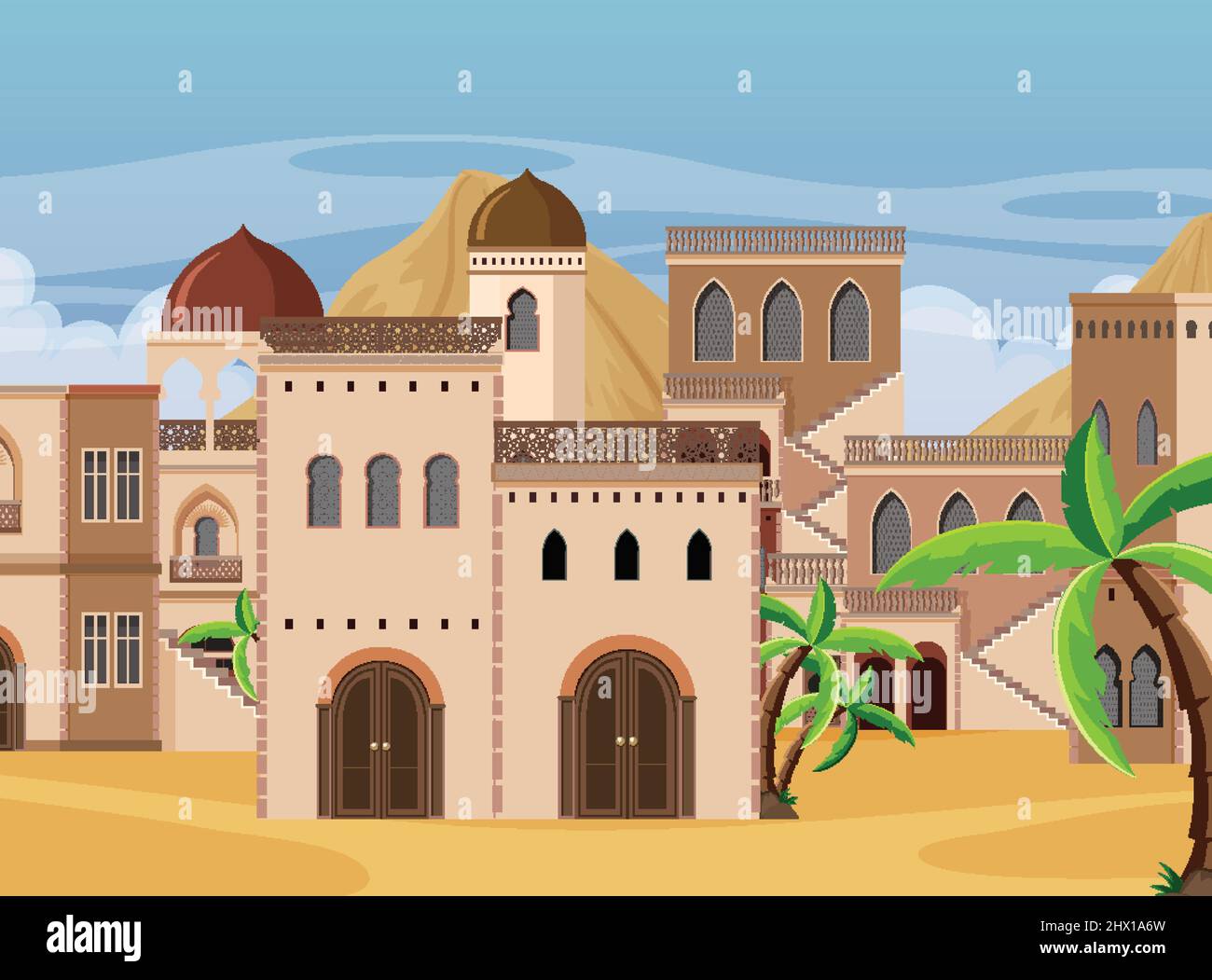 Scene with many buildings in city illustration Stock Vector Image & Art ...