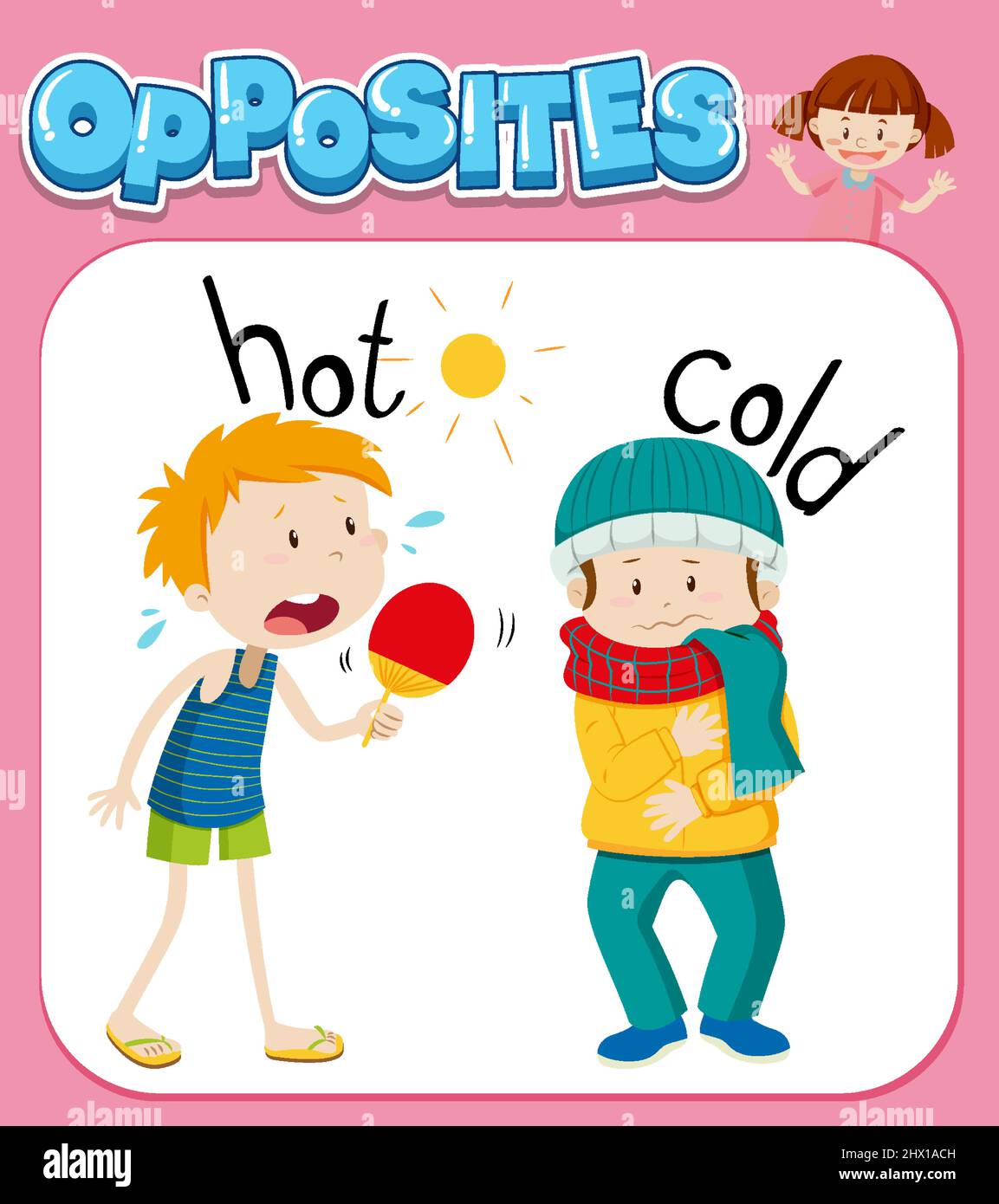 Opposite words for hot and cold illustration Stock Vector Image & Art Alamy