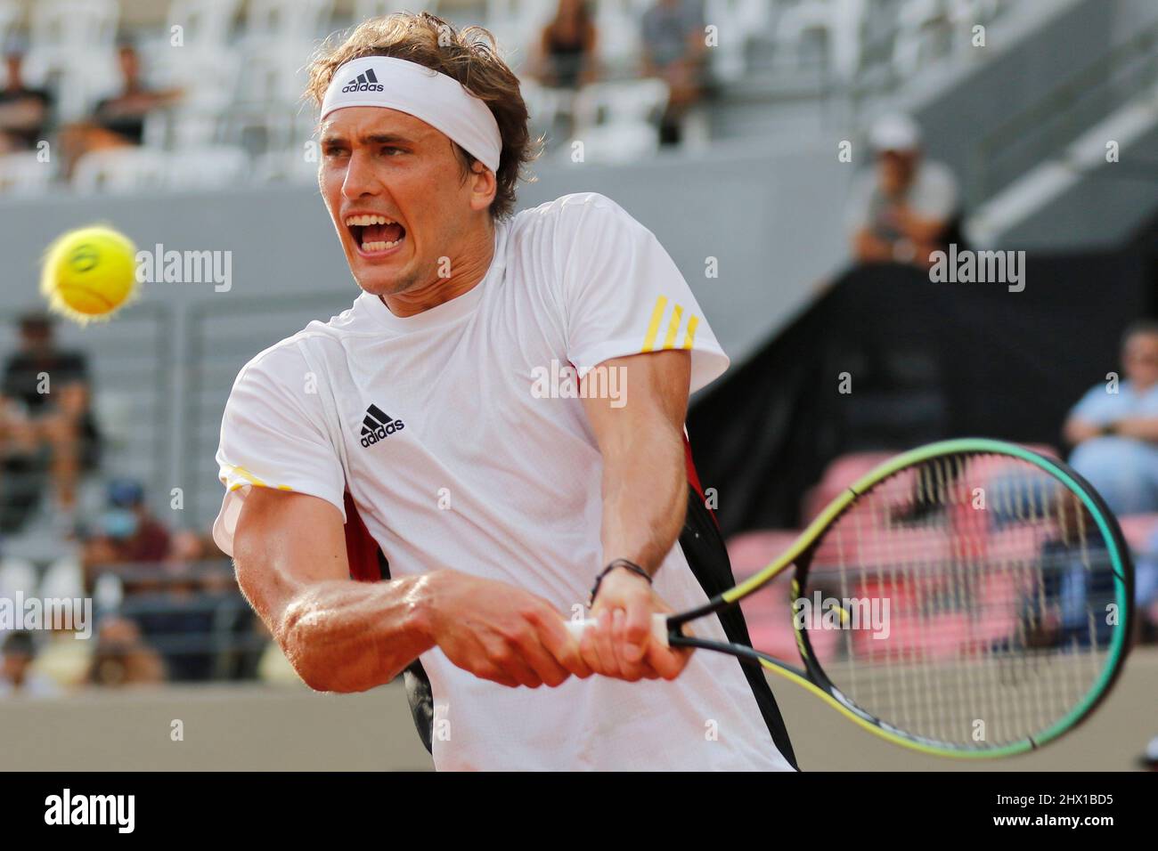 Alexander Zverev tennis player of Germany at Davis Cup Qualifiers versus Brazil at the Olympic Park - Rio de Janeiro, Brazil 03.04.2022 Stock Photo