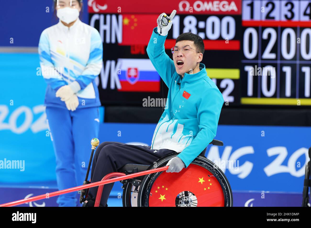 Beijing, China. 9th Mar, 2022. Chen Jianxin (CHN) Wheelchair Curling